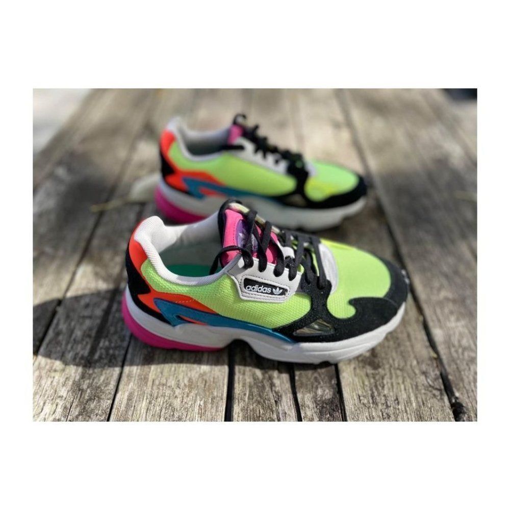 Adidas Falcon Torsion Neon Sneakers Multicolor Women’s Sz 5